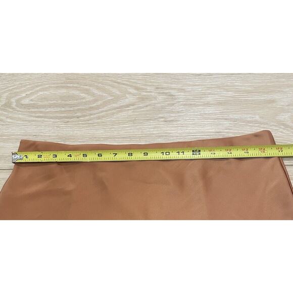 Rachel Zoe Women’s 10 Silk Like Sheer Shiny Long Skirt Burnt Copper Orange 17 30 - Picture 6 of 6
